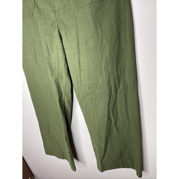Maeve Anthropologie The Colette Green Viscose Linen Pant Sz 26 - Picture 3 of 10
